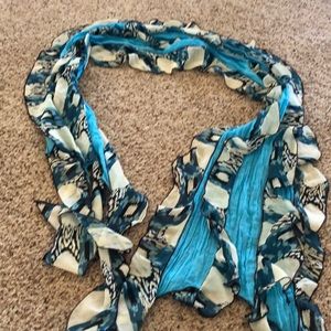 86” long blue scarf